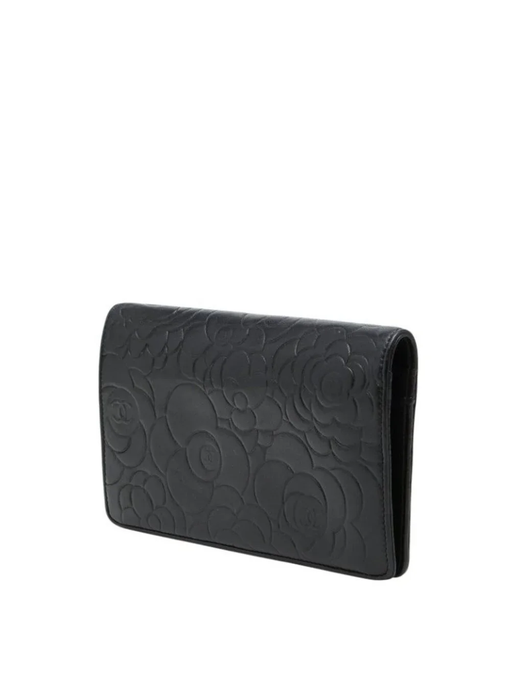 Chanel CC Logo Camellia Wallet Black Lambskin - Picture 2 of 10